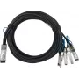 BlueOptics HPE Q9S72A Kompatybilny BlueLAN Pasywny Kabel Breakout Direct Attach 100GBASE-CR4 QSFP28 do 4x25GBASE-CR SFP28, 1m, AWG26