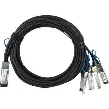 BlueOptics MikroTik XQ+BC0002-XS+ Compatible BlueLAN QSFP28 Breakout Direct Attach Cable (DAC) - Passive 100 Gigabit to 4x25 Gigabit Twinaxial Copper, QSFP28 to 4xSFP28, 0.5m