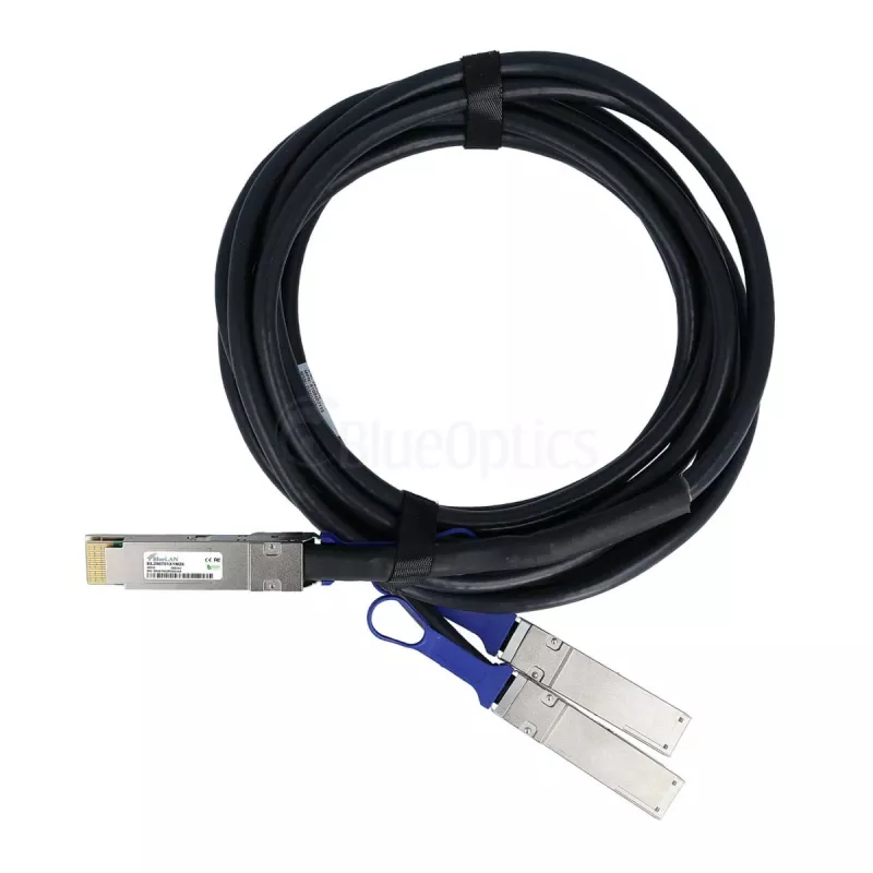 BlueLAN NVIDIA Compatible 400GBASE-CR8 QSFP-DD do 2x QSFP56 Direct Attach Copper Breakout Cable, 1m