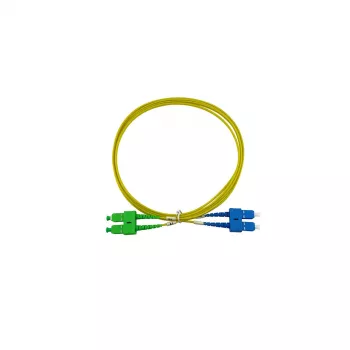 BlueOptics Duplex Fibre Optic Patch Cable SC/UPC do SC/APC Single Mode 15m Niebieski/Zielony