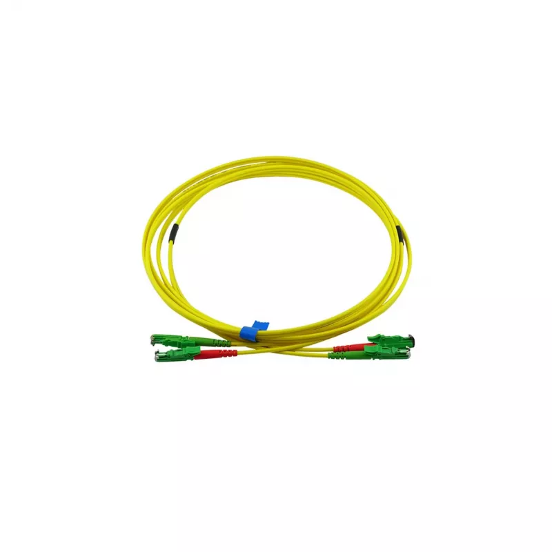 BlueOptics Duplex Fiber Optic Patch Cable, E2000-APC/E2000-APC, Singlemode OS2, 10 m, Green Connectors