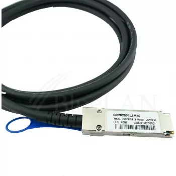 Kompatybilny kabel Cisco QSFP-100G-CU3M BlueLAN SC282801L3M26 QSFP28 Direct Attach Copper, 100GBASE-CR4, InfiniBand EDR, 26AWG, 3 metry (QSFP-100G-CU3M-BL)