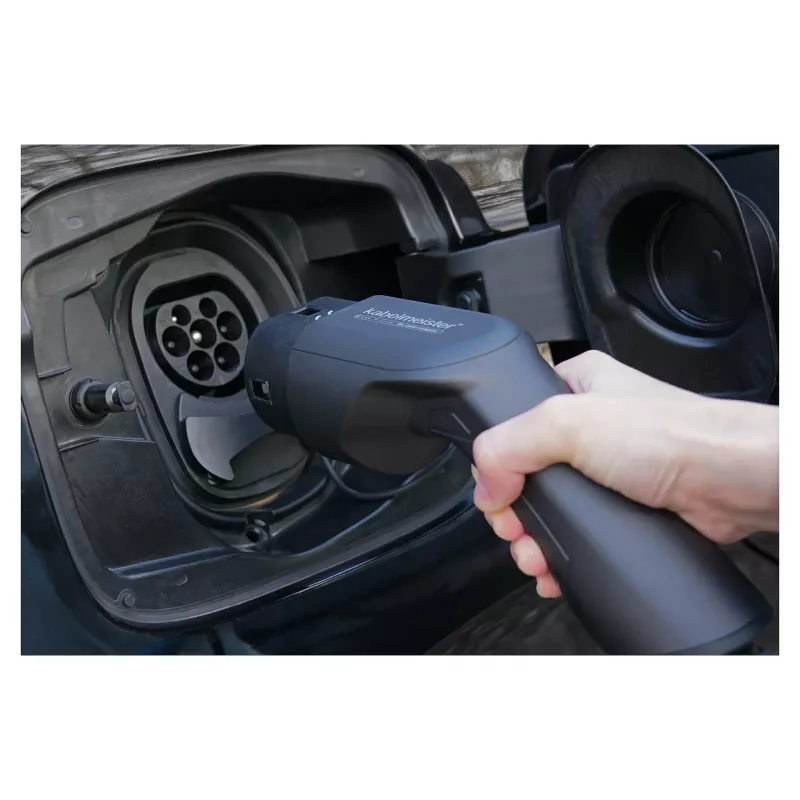 KABELMEISTER Przedłużacz do ładowania EV Mode 3, wtyk Type 2 do gniazda, 3-fazowy, 32A, 22kW, zwijany, 5m, czarny