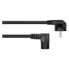 Kabelmeister Power Cable Schuko Plug Type E+F (90° Angled) to IEC C15 Socket (Straight), 1.8m, Black