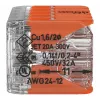 WAGO 221-420 Kompaktowy złącznik rozgałęźny z dźwigniami, 10-przewodowy, 0,2-4 mm², przezroczysta obudowa, pomarańczowa dźwignia, opakowanie 10 szt.