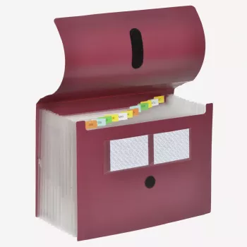 FolderSys Expanding File 12 Compartments Red