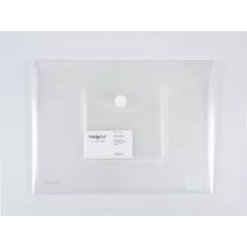 FolderSys A4 Kieszeń do segregatora w układzie poziomym z kieszenią na CD/Jewel Case, przezroczysta, opakowanie 10 szt.