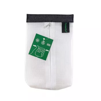 FolderSys SnapBag DIN A6 Przezroczysty, przezroczysty portfel na dokumenty bez PVC z czarnym szwem