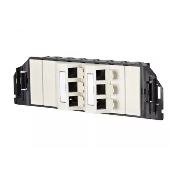 MetzConnect E-DAT subway 6x8(8) GB3 Pusta jednostka przyłączeniowa danych - Cat6 - 6x RJ45 - Perłowa biel - Bez modułów (1309360601-E)
