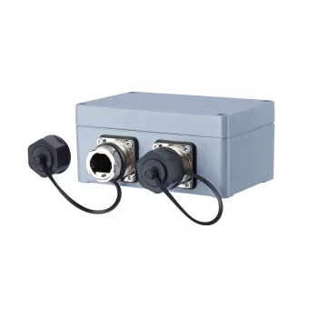 METZ CONNECT 1401010620ME Przemysłowa puszka przyłączeniowa Ethernet, szara, metal, IP67, 124x78x57 mm