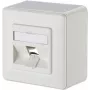 METZ CONNECT BTR 130B10D10002-E 1-Port Surface Mount Network Outlet Box, Empty, Pure White, 85x85x43mm