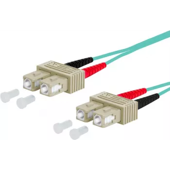 METZ CONNECT OpDAT Patch Cable OM3 SC-Duplex/SC-Duplex Multimode 3m Aqua LSZH I-V(ZN)H 50/125