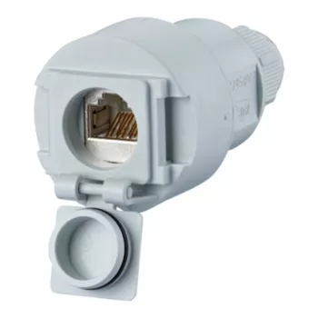 Metz Connect Cat.6A RJ45 Coupler 1-Port Light Grey 1309515003-E