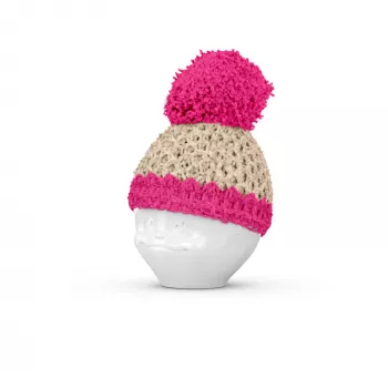 FIFTYEIGHT PRODUCTS kieliszek na jajko Mützchen, kość słoniowa/magenta