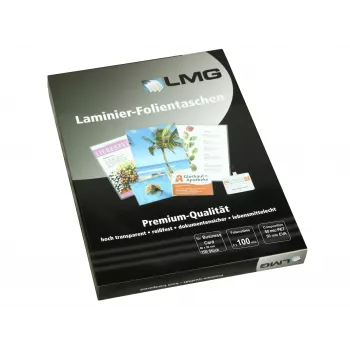 Folie do laminowania LMG błyszczące, format wizytówki, 100 sztuk
