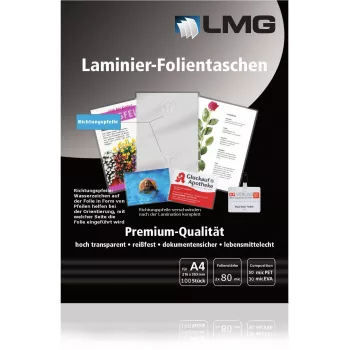 Folie do laminowania LMG A4 80 mikronów błyszczące 100 sztuk