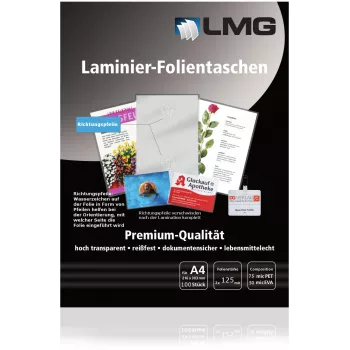 Foli do laminowania LMG A4 błyszczące 125 mikronów 100 sztuk
