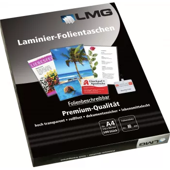 Folie do laminowania LMG A4 błyszczące 80 mikronów 100 arkuszy
