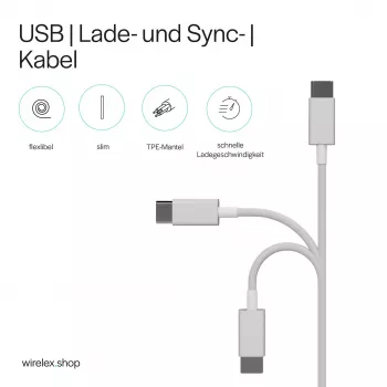 SHIVERPEAKS Flexline USB-C do USB-C kabel do ładowania i synchronizacji, USB 2.0, ABS, Biały, 0,5m (FL31-12050)