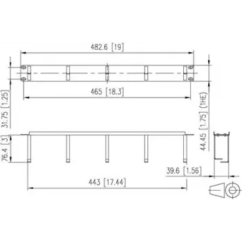 Panel krosowy METZ CONNECT 19 cali 1U 75mm RAL 9005 Czarny 130894-03-29-E