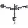 PureLink PureMounts PM-OFFICE-03 Triple Monitor Desk Mount - Czarny, 3 Przegubowe Ramiona, 3 Adaptery VESA, Zacisk i Przepust