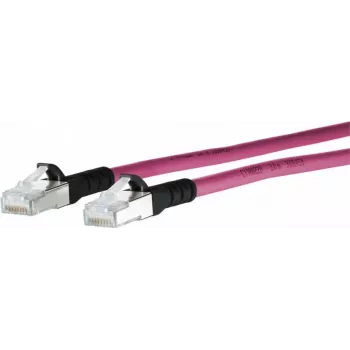 METZ CONNECT Cat.6A S/FTP Patch Cable 0.5 m Violet Black Boot AWG26 LSZH RJ45 10 Gigabit Ethernet