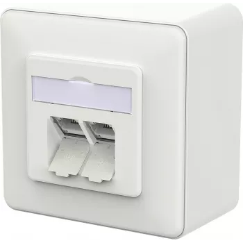 METZ CONNECT E-DAT C6A IDC Surface Mount Outlet Traffic White - Network Accessory