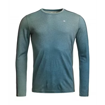 Ortovox 185 Rock'N'Wool Print LS - AOP Green Sage, rozmiar M