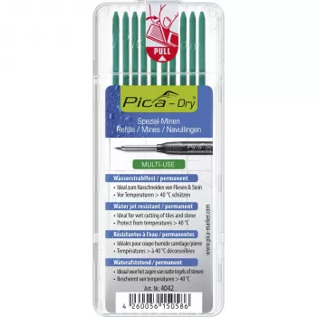 PICA-MARKER Pica DRY Refills Green - 10 wkładów, 2,8 mm, 125 mm