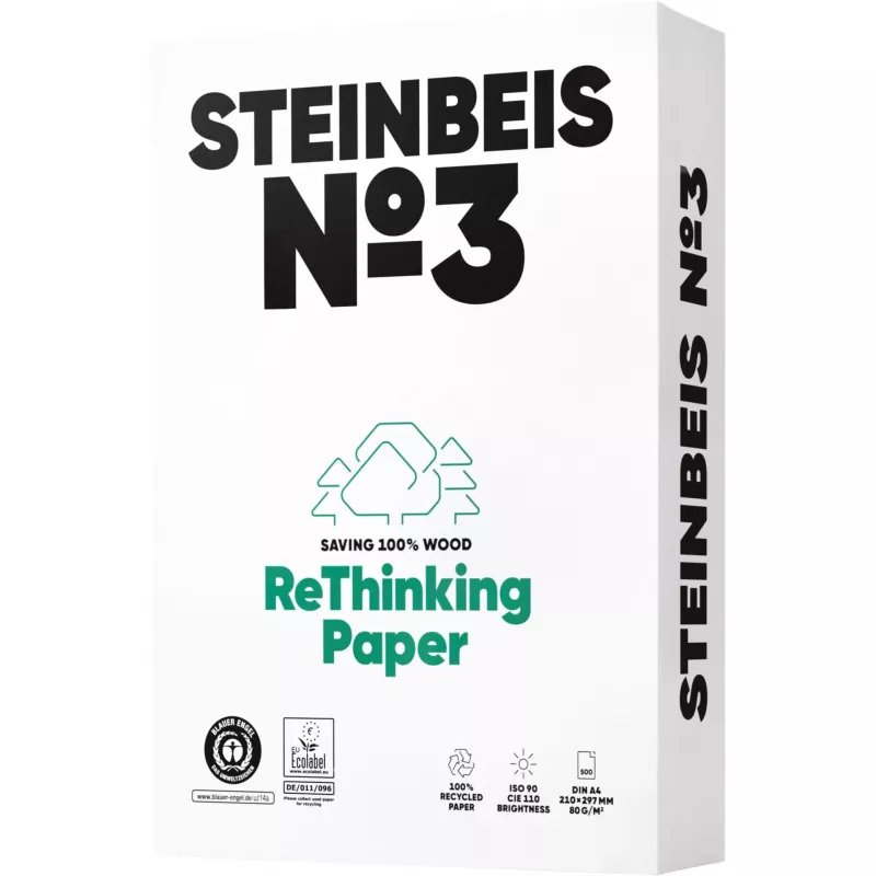 Steinbeis No. 3 Recycled Paper A4 80 g/m² 500 Sheets ISO 90