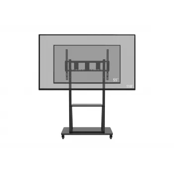 Celexon Economy 55110MP Mobilny stojak telewizyjny do płaskich ekranów, stal malowana, matowa czerń, rozmiar ekranu 139,7-279,4 cm (55-110 inch)