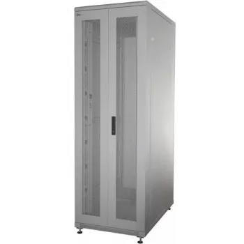 IT-BUDGET 19 inch Network Cabinet SRK - 42U - 600x600 mm - Perforated Double Doors Front & Rear - Pre-assembled - Light Grey (99ITB19SRK4266DTGNM)