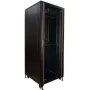 IT-BUDGET 19 inch Szafa sieciowa SRK - 42U - 800x800 mm - Drzwi przezroczyste/pełna blacha - Kanały kablowe - Zmontowana - Czarny (99ITB19SRK4288GSNM)