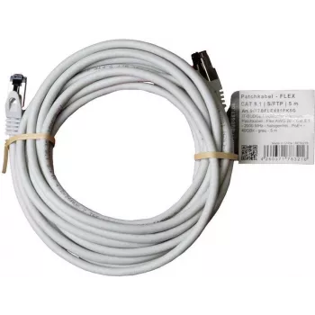 IT-BUDGET Full Copper Premium Patch Cable - Flex AWG 26 - Cat.8.1 - 2000 MHz - Halogen-Free - PoE+ - 40 Gbit - Grey - 5 m