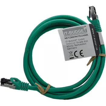 IT-BUDGET Full Copper Premium Patch Cable - Flex AWG 26 - Cat.8.1 - 2000 MHz - Halogen-Free - PoE+ - 40 Gbit - Green - 3 m