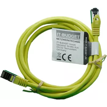 IT-BUDGET Full Copper Premium Patch Cable - Flex AWG 26 - Cat.8.1 - 2000 MHz - Halogen-Free - PoE+ - 40 Gbit - Yellow - 2 m (90ITBFLEX81PK2Y)