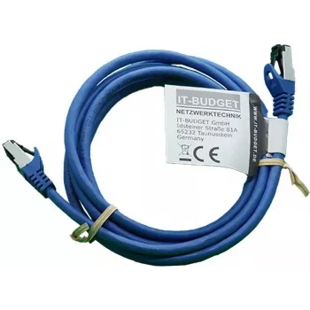 IT-BUDGET Full Copper Premium Patch Cable - Flex AWG 26 - Cat.8.1 - 2000 MHz - Halogen-Free - PoE+ - 40 Gbit - Blue - 2 m
