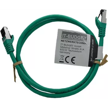 IT-BUDGET Full Copper Premium Patch Cable - Flex AWG 26 - Cat.8.1 - 2000 MHz - Halogen-Free - PoE+ - 40 Gbit - Zielony - 1.5 m