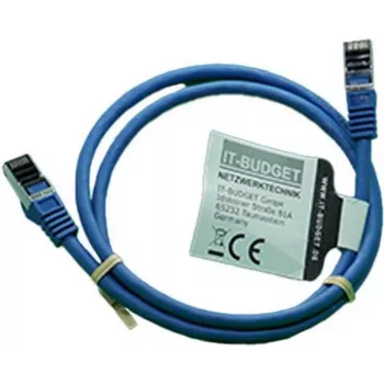 IT-BUDGET Full Copper Premium Patch Cable - Flex AWG 26 - Cat.8.1 - 2000 MHz - Halogen-Free - PoE+ - 40 Gbit - Niebieski - 1 m