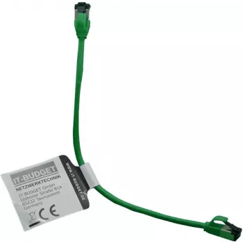 IT-BUDGET Full Copper Premium Patch Cable - Slim AWG 28 - Cat.8.1 - 2000 MHz - Halogen-Free - PoE+ - 40 GBit - Green - 0.50 m