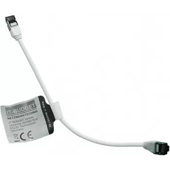 IT-BUDGET Full Copper Premium Patch Cable - Slim AWG 28 - Cat.8.1 - 2000 MHz - Halogen-Free - PoE+ - 40 Gbit - White - 0.50 m