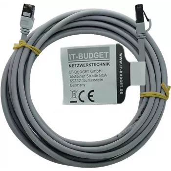 IT-BUDGET Full Copper Premium Patch Cable - Slim AWG 28 - Cat.8.1 - 2000 MHz - Halogen-Free - PoE+ - 40 GBit - Grey - 5 m (90ITBSLIM81PK5G)