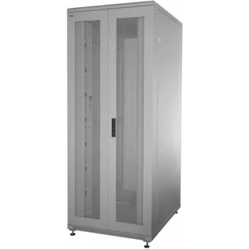 IT-BUDGET 19-Inch Network Cabinet SRK - Complete Set - 38U - Width x Depth 800x800 mm - Perforated Double Doors Front and Rear - 4 Active Fans - PDU - Shelves - Flatpack - Light Grey (90ITB19SRK3888DTG)
