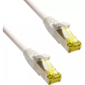 IT-BUDGET Full Copper Premium Patch Cable - Super Flex TPE - Cat.6A - z Cat.7 Raw Cable - 600 MHz - Bezhalogenowy - PoE+ - 10GBit - Biały - 0,15 m (90ITBFLEX6A7PK015W)