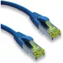IT-BUDGET Vollkupfer Premium Patch Cable - Super Flex TPE - Cat.6A - with Cat.7 Raw Cable - 600 MHz - Halogen-Free - PoE+ - 10GBit - Blue - 0.50 m