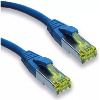 IT-BUDGET Full Copper Premium Patch Cable - Super Flex TPE - Cat.6A - z przewodem Cat.7 - 600 MHz - Bezhalogenowy - PoE+ - 10GBit - Niebieski - 1 m