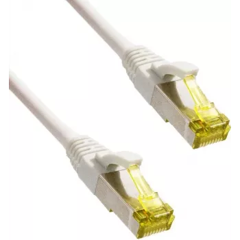 IT-BUDGET Full Copper Premium Patch Cable - Super Flex TPE - Cat.6A - z surowym kablem Cat.7 - 600 MHz - Bezhalogenowy - PoE+ - 10GBit - Biały - 0,50 m