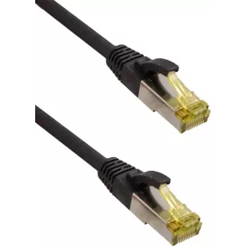 IT-BUDGET Full Copper Premium Patch Cable - Super Flex TPE - Cat.6A - with Cat.7 Raw Cable - 600 MHz - Halogen-Free - PoE+ - 10GBit - Black - 1.5 m