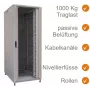 IT-BUDGET 19-Inch Network Cabinet SRK - 42U - WxD 800x800 mm - Transparent/Steel Door - Cable Channels - Flatpack - Light Grey (90ITB19SRK4288GGN)