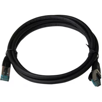 IT-BUDGET Full Copper Premium Patch Cable Cat.6A S/FTP LSZH PoE+ AWG 26/7 Black 0.15 m